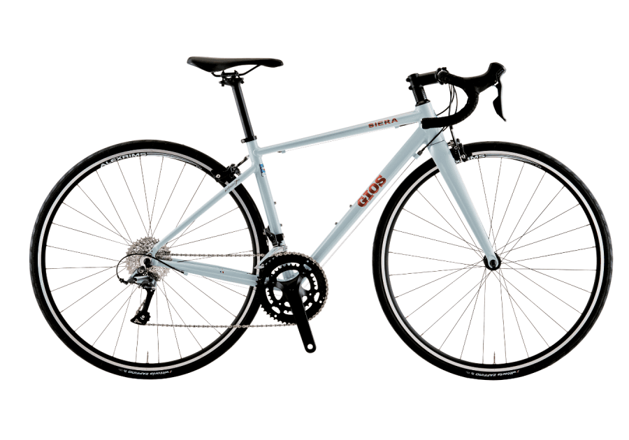 国内正規代理店Web掲載のOPAL WHITEのGIOS SIERA。白いアルミフレームとカーボンフォークを採用したロードバイク